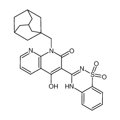1-(1-adamantylmethyl)-3-(1,1-dioxido-4H-1,2,4-benzothiadiazin-3-yl)-4-hydroxy-1,8-naphthyridin-2(1H)-one_686264-14-2