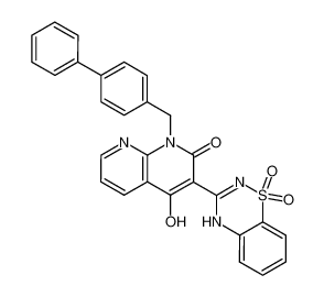 1-(1,1'-biphenyl-4-ylmethyl)-3-(1,1-dioxido-4H-1,2,4-benzothiadiazin-3-yl)-4-hydroxy-1,8-naphthyridin-2(1H)-one_686264-77-7