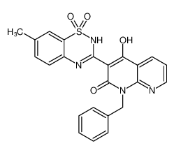 1-benzyl-4-hydroxy-3-(7-methyl-1,1-dioxido-2H-benzo[e][1,2,4]thiadiazin-3-yl)-1,8-naphthyridin-2(1H)-one_686265-55-4