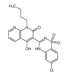 1-benzyl-4-hydroxy-3-(7-methyl-1,1-dioxido-4H-1,2,4-benzothiadiazin-3-yl)-1,8-naphthyridin-2(1H)-one_686265-58-7