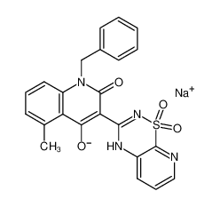 1-benzyl-3-(1,1-dioxido-4H-pyrido[3,2-e][1,2,4]thiadiazin-3-yl)-4-hydroxy-5-methyl-2(1H)-quinolinone sodium salt_686266-03-5