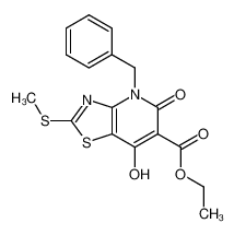 ethyl 4-benzyl-7-hydroxy-2-(methylthio)-5-oxo-4,5-dihydro[1,3]thiazolo[4,5-b]pyridine-6-carboxylate_686267-10-7