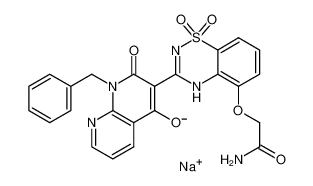 2-{[3-(1-benzyl-4-hydroxy-2-oxo-1,2-dihydro-1,8-naphthyridin-3-yl)-1,1-dioxido-4H-1,2,4-benzothiadiazin-5-yl]oxy}acetamide sodium salt_686268-46-2