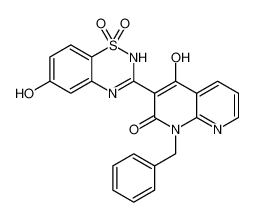1-benzyl-4-hydroxy-3-(6-hydroxy-1,1-dioxido-2H-benzo[e][1,2,4]thiadiazin-3-yl)-1,8-naphthyridin-2(1H)-one_686268-62-2