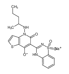 6-(1,1-dioxido-4H-1,2,4-benzothiadiazin-3-yl)-7-hydroxy-4-{[1-methylbutyl]amino}thieno[3,2-b]pyridin-5(4H)-one sodium salt_686270-98-4