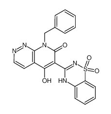 8-benzyl-6-(1,1-dioxido-4H-1,2,4-benzothiadiazin-3-yl)-5-hydroxypyrido[2,3-c]pyridazin-7(8H)-one_686272-03-7