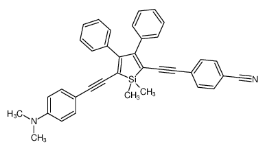 4-((5-((4-(dimethylamino)phenyl)ethynyl)-1,1-dimethyl-3,4-diphenyl-1H-silol-2-yl)ethynyl)benzonitrile_686290-32-4