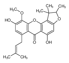 5,9-dihydroxy-10-methoxy-1,1,2-trimethyl-7-(3-methylbut-2-en-1-yl)-1,2-dihydro-6H-furo[2,3-c]xanthen-6-one_686293-57-2