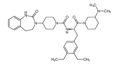 N-((2R)-3-(3,4-diethylphenyl)-1-(3-(dimethylamino)piperidin-1-yl)-1-oxopropan-2-yl)-4-(2-oxo-1,2,4,5-tetrahydro-3H-benzo[d][1,3]diazepin-3-yl)piperidine-1-carboxamide_686296-71-9