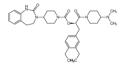 (R)-3-(3,4-diethylphenyl)-1-(4-(dimethylamino)piperidin-1-yl)-1-oxopropan-2-yl 4-(2-oxo-1,2,4,5-tetrahydro-3H-benzo[d][1,3]diazepin-3-yl)piperidine-1-carboxylate_686297-67-6