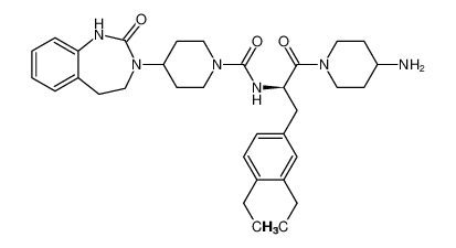 (R)-N-(1-(4-aminopiperidin-1-yl)-3-(3,4-diethylphenyl)-1-oxopropan-2-yl)-4-(2-oxo-1,2,4,5-tetrahydro-3H-benzo[d][1,3]diazepin-3-yl)piperidine-1-carboxamide_686297-68-7