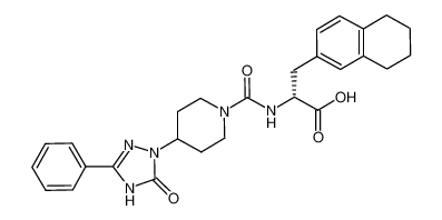 (R)-2-{[4-(5-oxo-3-phenyl-4,5-dihydro-[1,2,4]triazol-1-yl)-piperidin-1-carbonyl]-amino}-3-(5,6,7,8-tetrahydro-naphthalene-2-yl)-propionic acid_686298-20-4
