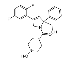 (4-(2,5-difluorophenyl)-2-(hydroxymethyl)-2-phenyl-2,5-dihydro-1H-pyrrol-1-yl)(4-methylpiperazin-1-yl)methanone_686320-50-3