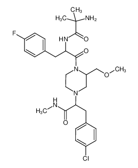 2-{4-[2-(2-amino-2-methyl-propionylamino)-3-(4-fluorophenyl)-propionyl]-3-methoxymethyl-piperazin-1-yl}-3-(4-chlorophenyl)-N-methyl-propionamide_686339-84-4