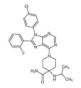 1-(9-(4-chlorophenyl)-8-(2-fluorophenyl)-9H-purin-6-yl)-4-(isopropylamino)piperidine-4-carboxamide_686344-23-0