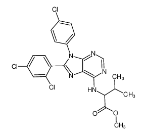 methyl (9-(4-chlorophenyl)-8-(2,4-dichlorophenyl)-9H-purin-6-yl)valinate_686345-13-1