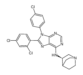 (R)-N-(9-(4-chlorophenyl)-8-(2,4-dichlorophenyl)-9H-purin-6-yl)quinuclidin-3-amine_686345-38-0