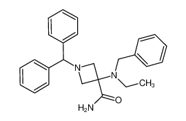 1-benzhydryl-3-(benzylethylamino)-azetidine-3-carboxylic acid amide hydrochloride salt_686347-60-4