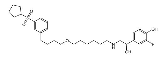 4-((1R)-2-{[6-({4-[3-(cyclopentylsulfonyl)phenyl]butyl}oxy)hexyl]amino}-1-hydroxyethyl)-2-fluorophenol_686350-79-8