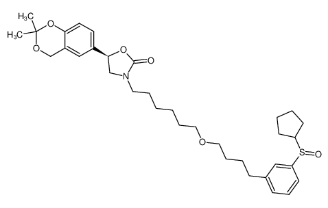 (5R)-3-(6-{4-[3-(cyclopentylsulfinyl)phenyl]butoxy}hexyl)-5-(2,2-dimethyl-4H-1,3-benzodioxin-6-yl)-1,3-oxazolidin-2-one_686350-95-8