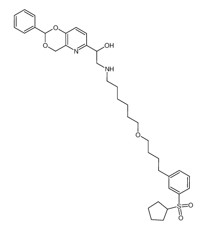 2-[(6-{4-[3-(cyclopentylsulfonyl)phenyl]butoxy}hexyl)amino]-1-(2-phenyl-4H-[1,3]dioxino[5,4-b]pyridin-6-yl)ethanol_686351-34-8