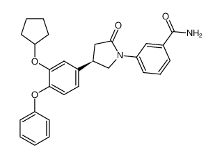 (R)-3-(4-(3-(cyclopentyloxy)-4-phenoxyphenyl)-2-oxopyrrolidin-1-yl)benzamide_686712-16-3