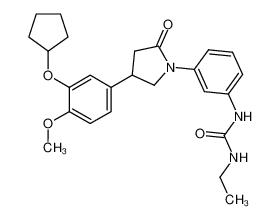 1-(3-(4-(3-(cyclopentyloxy)-4-methoxyphenyl)-2-oxopyrrolidin-1-yl)phenyl)-3-ethylurea_686712-34-5
