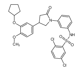 2,5-dichloro-N-(3-(4-(3-(cyclopentyloxy)-4-methoxyphenyl)-2-oxopyrrolidin-1-yl)phenyl)benzenesulfonamide_686712-76-5