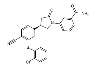 (R)-3-(4-(3-((2-chlorophenyl)thio)-4-cyanophenyl)-2-oxopyrrolidin-1-yl)benzamide_686714-76-1
