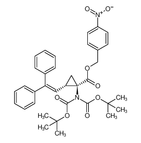 Cyclopropanecarboxylic acid,1-[bis[(1,1-dimethylethoxy)carbonyl]amino]-2-(2,2-diphenylethenyl)-,(4-nitrophenyl)methyl ester, (1R,2S)-rel-_686744-29-6