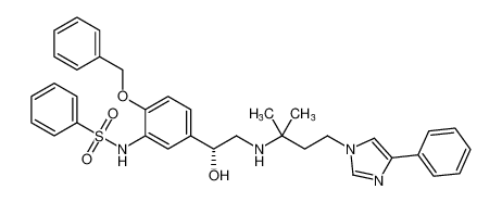 (R)-N-(2-(benzyloxy)-5-(1-hydroxy-2-((2-methyl-4-(4-phenyl-1H-imidazol-1-yl)butan-2-yl)amino)ethyl)phenyl)benzenesulfonamide_686746-17-8