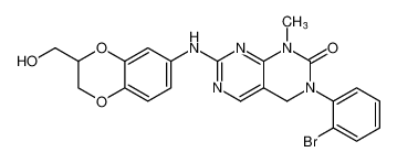 3-(2-bromophenyl)-7-((3-(hydroxymethyl)-2,3-dihydrobenzo[b][1,4]dioxin-6-yl)amino)-1-methyl-3,4-dihydropyrimido[4,5-d]pyrimidin-2(1H)-one_686760-47-4