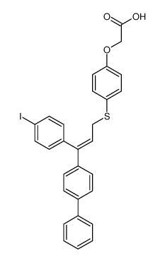 Acetic acid,[4-[[(2Z)-3-[1,1'-biphenyl]-4-yl-3-(4-iodophenyl)-2-propenyl]thio]phenoxy]-_686774-78-7