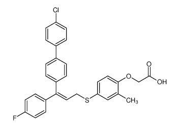 (E)-2-(4-((3-(4'-chloro-[1,1'-biphenyl]-4-yl)-3-(4-fluorophenyl)allyl)thio)-2-methylphenoxy)acetic acid_686775-07-5