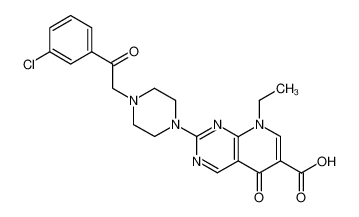 2-{4-[2-(3-Chloro-phenyl)-2-oxo-ethyl]-piperazin-1-yl}-8-ethyl-5-oxo-5,8-dihydro-pyrido[2,3-d]pyrimidine-6-carboxylic acid_68689-42-9