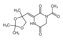 1-acetyl-3-((Z)-2,2,4-trimethyl-[1,3]dioxolan-4-ylmethylene)-piperazine-2,5-dione_68691-68-9