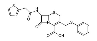 (6R)-8-oxo-3-phenylsulfanylmethyl-7t-(2-thiophen-2-yl-acetylamino)-(6rH)-5-thia-1-aza-bicyclo[4.2.0]oct-2-ene-2-carboxylic acid_68700-66-3