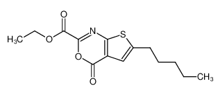 4-oxo-6-pentyl-4H-thieno[2,3-d][1,3]oxazine-2-carboxylic acid ethyl ester_68746-58-7