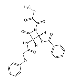 [(2R,3R)-2-Benzoylsulfanyl-4-oxo-3-(2-phenoxy-acetylamino)-azetidin-1-yl]-oxo-acetic acid methyl ester_68750-95-8