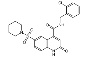 N-(2-chlorobenzyl)-2-oxo-6-(piperidin-1-ylsulfonyl)-1,2-dihydroquinoline-4-carboxamide_687590-52-9