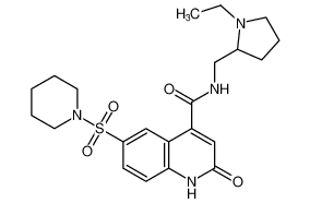 N-((1-ethylpyrrolidin-2-yl)methyl)-2-oxo-6-(piperidin-1-ylsulfonyl)-1,2-dihydroquinoline-4-carboxamide_687590-68-7