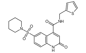 2-oxo-6-(piperidin-1-ylsulfonyl)-N-(thiophen-2-ylmethyl)-1,2-dihydroquinoline-4-carboxamide_687590-70-1