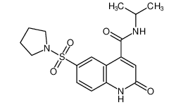 N-isopropyl-2-oxo-6-(pyrrolidin-1-ylsulfonyl)-1,2-dihydroquinoline-4-carboxamide_687591-16-8