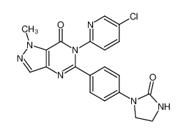 6-(5-chloropyridin-2-yl)-1-methyl-5-(4-(2-oxoimidazolidin-1-yl)phenyl)-1,6-dihydro-7H-pyrazolo[4,3-d]pyrimidin-7-one_687640-90-0