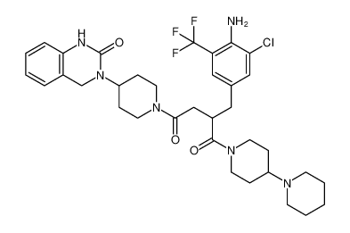 1-([1,4'-bipiperidin]-1'-yl)-2-(4-amino-3-chloro-5-(trifluoromethyl)benzyl)-4-(4-(2-oxo-1,4-dihydroquinazolin-3(2H)-yl)piperidin-1-yl)butane-1,4-dione_688018-14-6