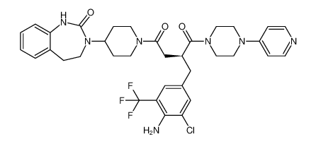 (S)-2-(4-amino-3-chloro-5-(trifluoromethyl)benzyl)-4-(4-(2-oxo-1,2,4,5-tetrahydro-3H-benzo[d][1,3]diazepin-3-yl)piperidin-1-yl)-1-(4-(pyridin-4-yl)piperazin-1-yl)butane-1,4-dione_688018-63-5