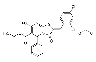 ethyl (Z)-2-(2,4-dichlorobenzylidene)-7-methyl-3-oxo-5-phenyl-2,3-dihydro-5H-thiazolo[3,2-a]pyrimidine-6-carboxylate compound with dichloromethane (1:1)_688026-91-7