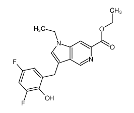 ethyl 3-(3,5-difluoro-2-hydroxy-benzyl)-1-ethyl-1H-pyrrolo[3,2-c]pyridine-6-carboxylate_688314-21-8