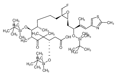 (3S,6R,7S,8S)-3,7-Bis-(tert-butyl-dimethyl-silanyloxy)-11-{(2R,3S)-3-[(E)-(S)-2-(tert-butyl-dimethyl-silanyloxy)-3-methyl-4-(2-methyl-thiazol-4-yl)-but-3-enyl]-2-fluoromethyl-oxiranyl}-4,4,6,8-tetramethyl-5-oxo-undecanoic acid_688318-75-4