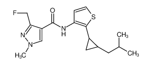3-(fluoromethyl)-N-(2-(2-isobutylcyclopropyl)thiophen-3-yl)-1-methyl-1H-pyrazole-4-carboxamide_688321-85-9